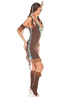 Pocahontas, costume dress, lacing, fringes, beads